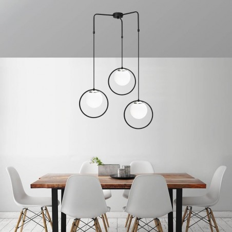 Comedor decorado con Lámpara de techo colgante de 3 luces Model 10