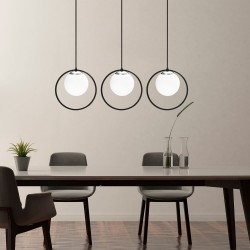 Model 10 Deco 3-Lights Tracking Pendant Lamp Black