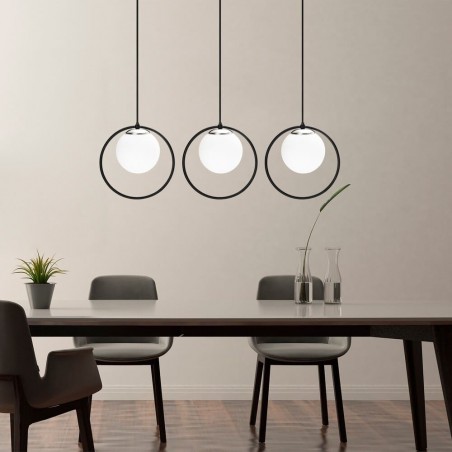 Model 10 Deco 3-Lights Tracking Pendant Lamp Black