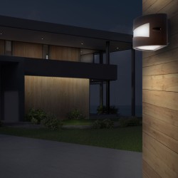 Jardín exterior iluminado Aplique IP54 Mota1xE27 Marrón óxido