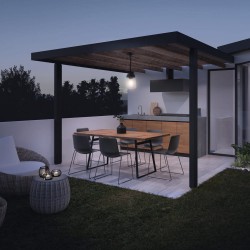 Terraza con jardín iluminada con Colgante IP44 Nera 1xE27