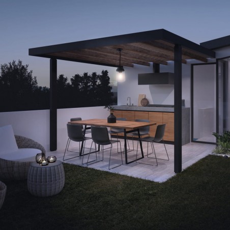 Terraza con jardín iluminada con Colgante IP44 Nera 1xE27
