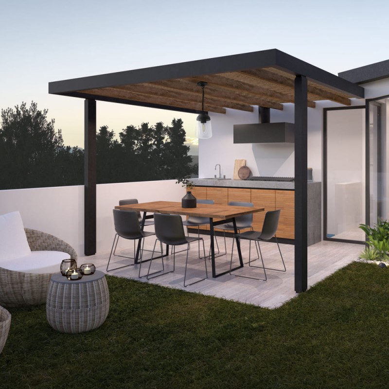 Terraza con jardín decorada con Colgante IP44 Nera 1xE27