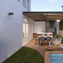 Jardín con piscina decorado con Aplique IP44 Nera 1xE27