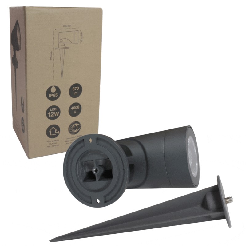 Put Outdoor LED Wall / Spike Light IP65 12W 4000K Anthracite