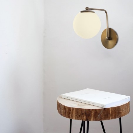 Isy Model 12 Deco Wall Lamp Golden Opal Glass Shade