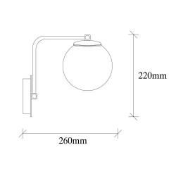 Applique Modèle 12 Déco Isy Doré Abat-jour en Verre Opale