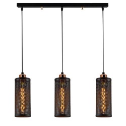 Model 13 Deco 3-Light Tracking Pendant Lamp Black