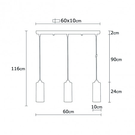 Model 13 Deco 3-Light Tracking Pendant Lamp Black