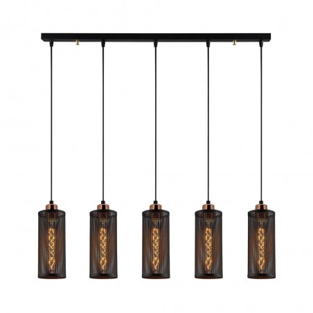 Suspension Réglette Modèle 13 Deco 5 Lumières Noire