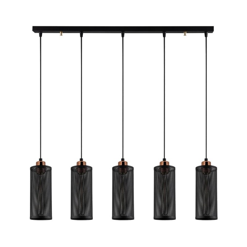 Suspension Réglette Modèle 13 Deco 5 Lumières Noire