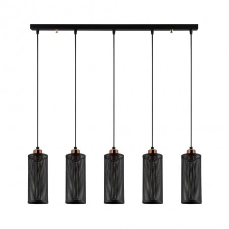 Suspension Réglette Modèle 13 Deco 5 Lumières Noire