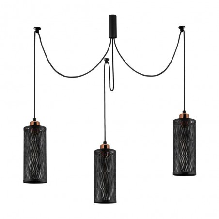 Model 13 Deco 3-Light Pendant Lamp Black Displaced