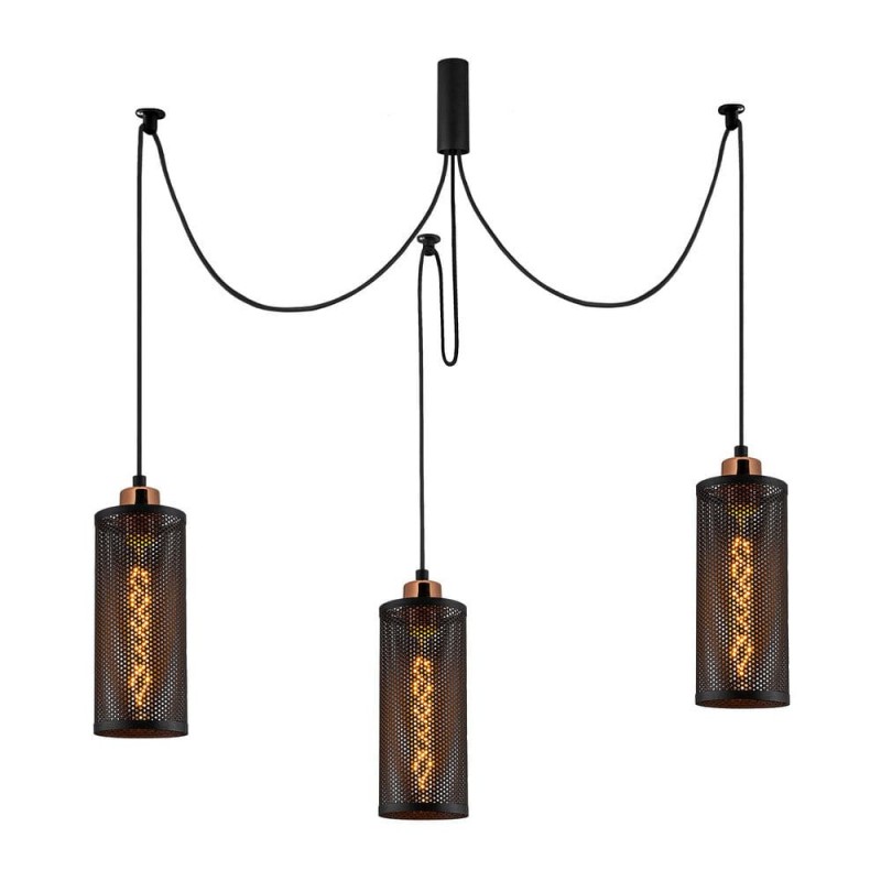 Model 13 Deco 3-Light Pendant Lamp Black Displaced