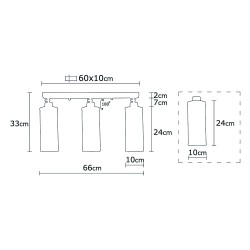 Model 13 Deco 3-Light Track Kit Lamp Black