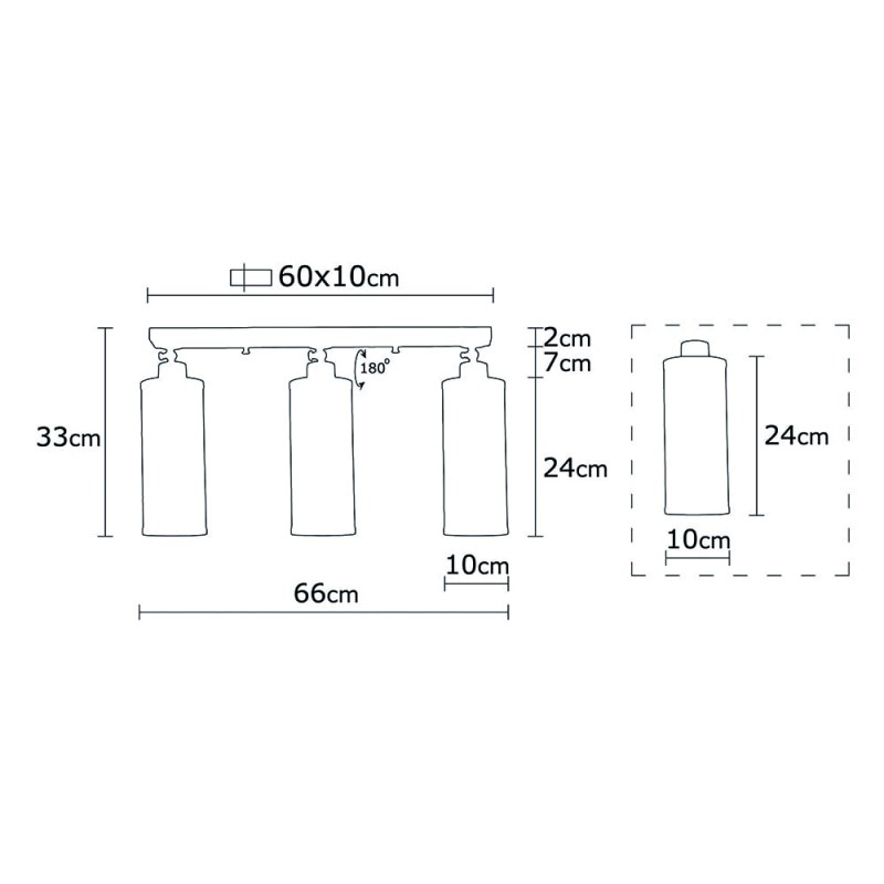 Model 13 Deco 3-Light Track Kit Lamp Black