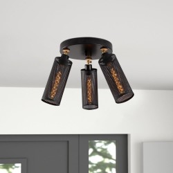 Model 13 Deco 3-light Ceiling Lamp Black