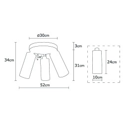 Plafonnier Modèle 13 Déco 1 Lumière Noir