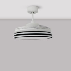 Ventilador de techo DC Louis 35W LED CCT Dimmable Blanco visto de perfil