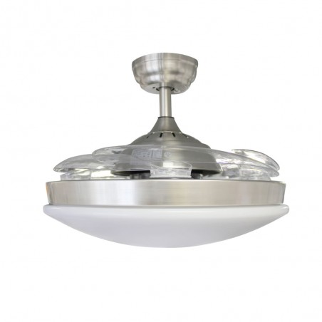 Ventilador DC María LED-CCT y Altavoz oculto visto de perfil