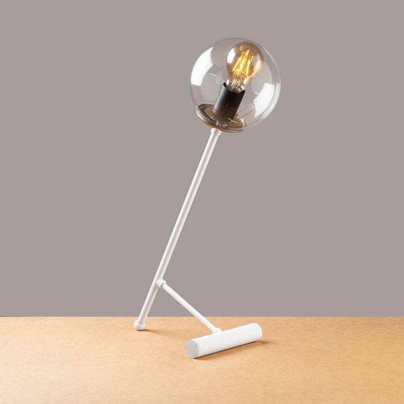 Lampe de table Blanche Modèle 17 Déco Abat-jour Verre Clair