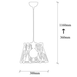 Model 18 Deco 1-Light Pendant Lamp Adjustable Height