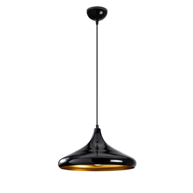 Model 24 Deco Black Pendant Lamp Golden Interior