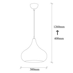 Model 22 Deco Black Pendant Lamp Golden Interior