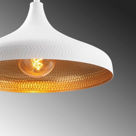 Model 23 Deco White Pendant Lamp Golden Interior