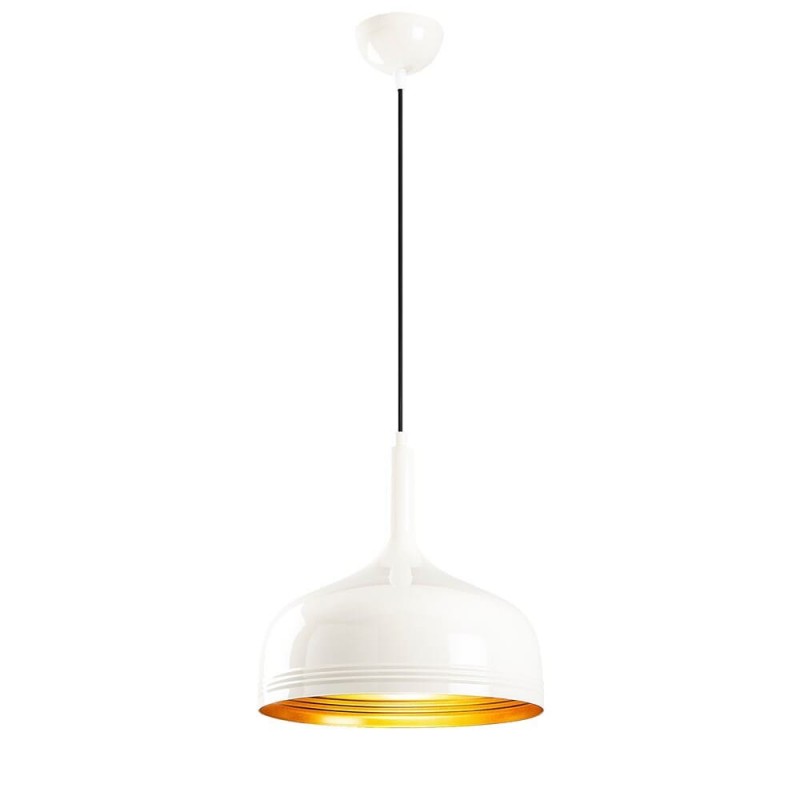 Model 26 Deco White Pendant Lamp Golden Interior