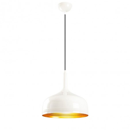 Model 26 Deco White Pendant Lamp Golden Interior