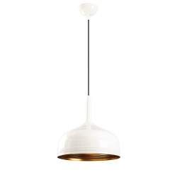 Model 26 Deco White Pendant Lamp Golden Interior