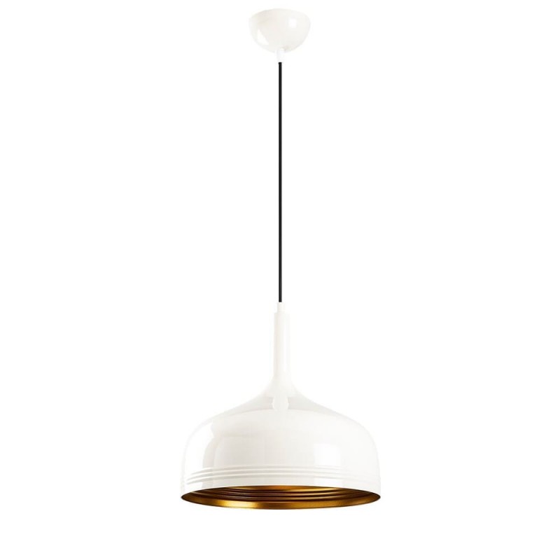 Model 26 Deco White Pendant Lamp Golden Interior