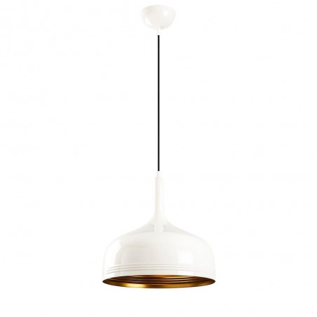 Model 26 Deco White Pendant Lamp Golden Interior