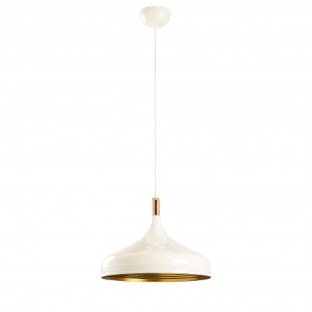 Model 25 Deco White Pendant Lamp Golden Interior