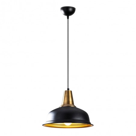 Model 27 Deco Black Pendant Lamp Golden Interior