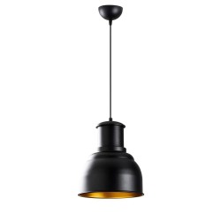 Model 28 Deco Black Pendant Lamp Golden Interior