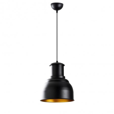 Model 28 Deco Black Pendant Lamp Golden Interior