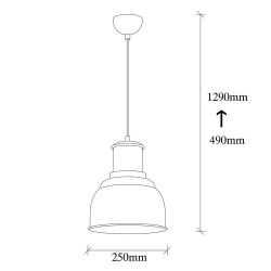 Model 28 Deco Black Pendant Lamp Golden Interior
