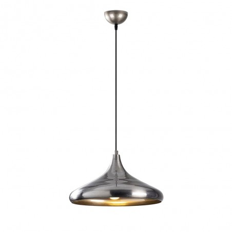 Model 24 Deco Chrome Pendant Lamp Golden Interior