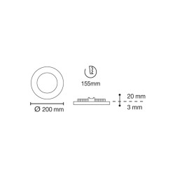 Downlight LED Novo Lux 12W 4000K Noir