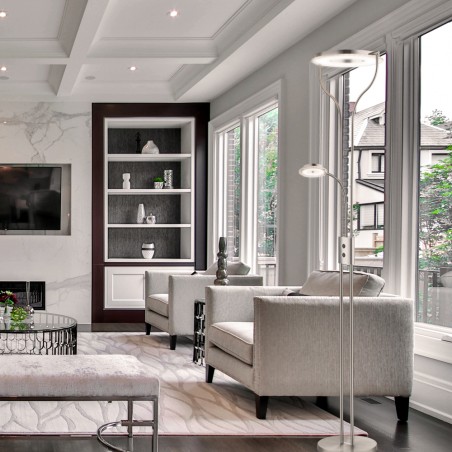 Lampadaire Garona LED 20W+5W Nickel