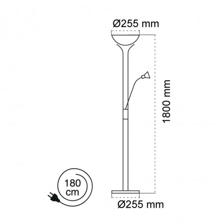 Lampadaire à deux lumières Varia Nickel