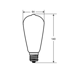 Dimmable LED Light Bulb ST64 8W 2000K
