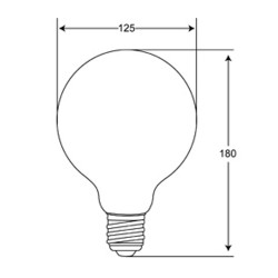 Dimmable LED bulb G125 8W 2000K