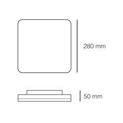 Dalia LED Flush Light 18W IP54 4000K 1800Lm Square