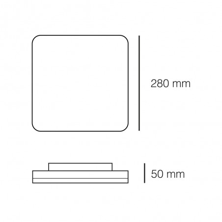 Dalia LED Flush Light 18W IP54 4000K 1800Lm Square