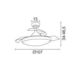 Cotas y medidas Ventilador AC Nuba Led 36W CCT
