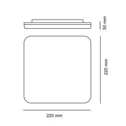 Dalia LED Flush Light 12W IP54 4000K 1300Lm Square