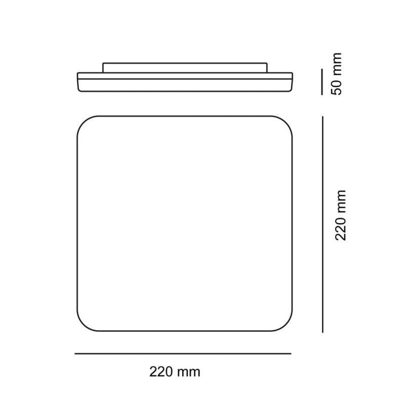 Dalia LED Flush Light 12W IP54 4000K 1300Lm Square